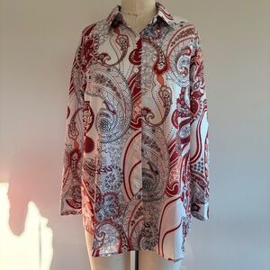 Fashion NOMA Paisley Button up shirt, size M